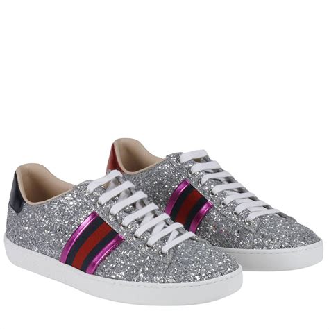 silver gucci sneakers women's.